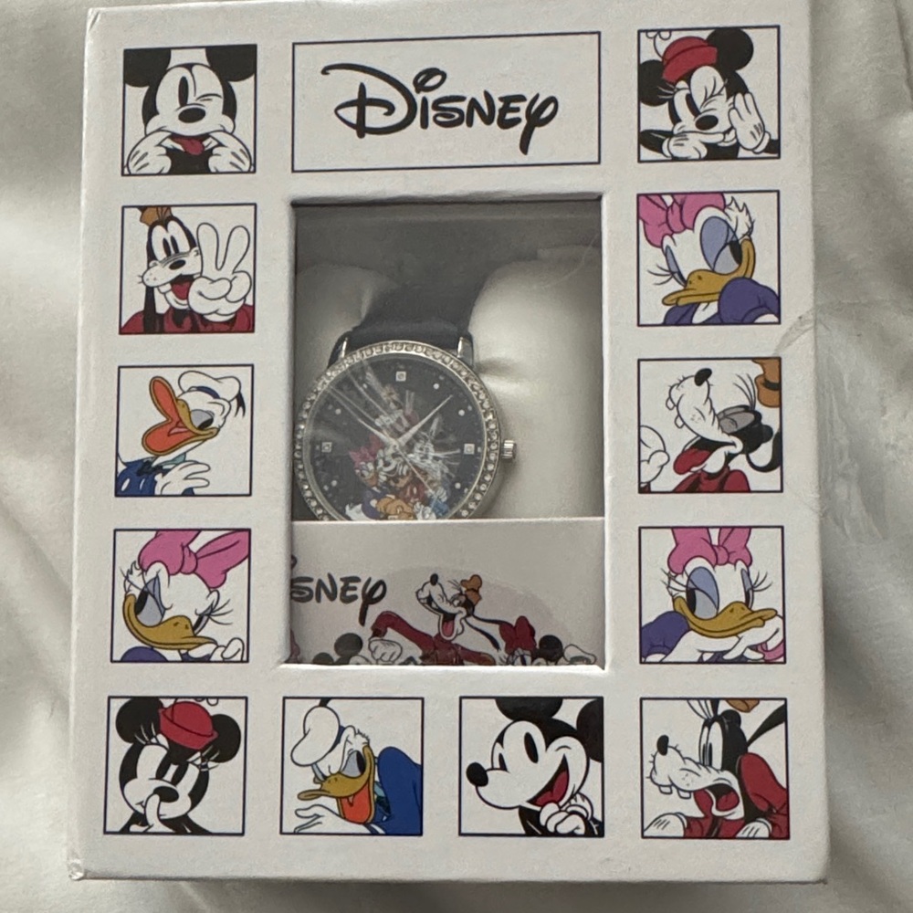 Disney Character Watch with Black and Silver Design
